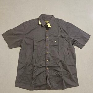 Eddie Bauer Mens XL Twill Short Sleeve Shirt Button Up NWT Nilo Blu